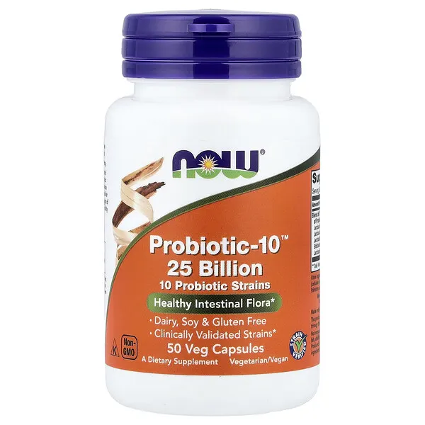 NOW Foods Probiotic-10™ 25 Billion, 50 Veg Capsules