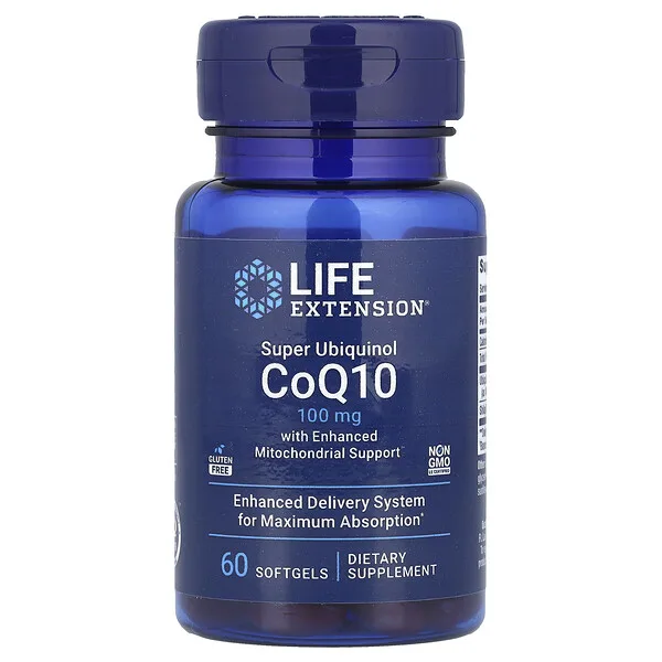 Life Extension Super Ubiquinol CoQ10 with Enhanced Mitochondrial Support, 100 mg, 60 Softgels