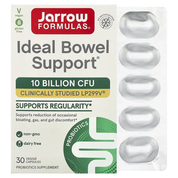 Jarrow Formulas Ideal Bowel Support®, 10 Billion CFU, 30 Veggie Capsules
