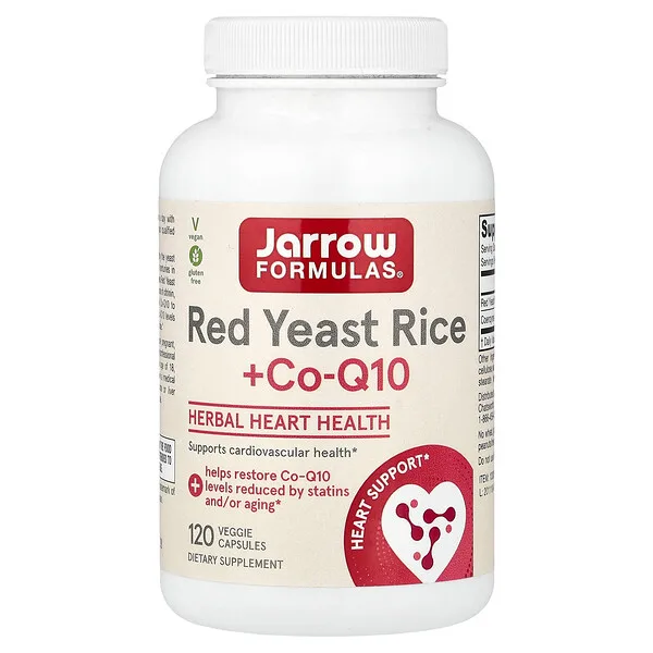 Jarrow Formulas Red Yeast Rice + Co-Q10, 120 Veggie Capsules