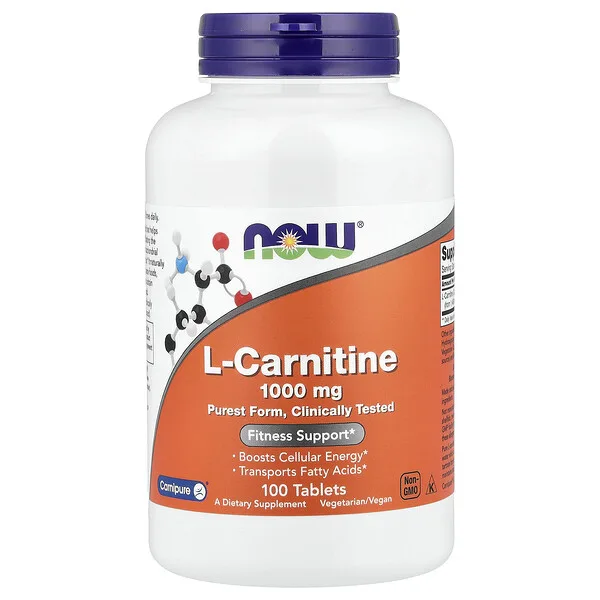 NOW Foods L-Carnitine, 1,000 mg, 100 Tablets
