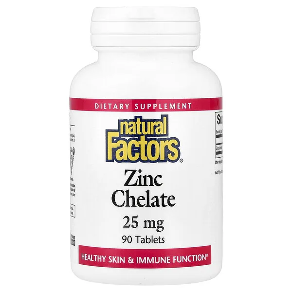 Natural Factors Zinc Chelate, 25 mg, 90 Tablets