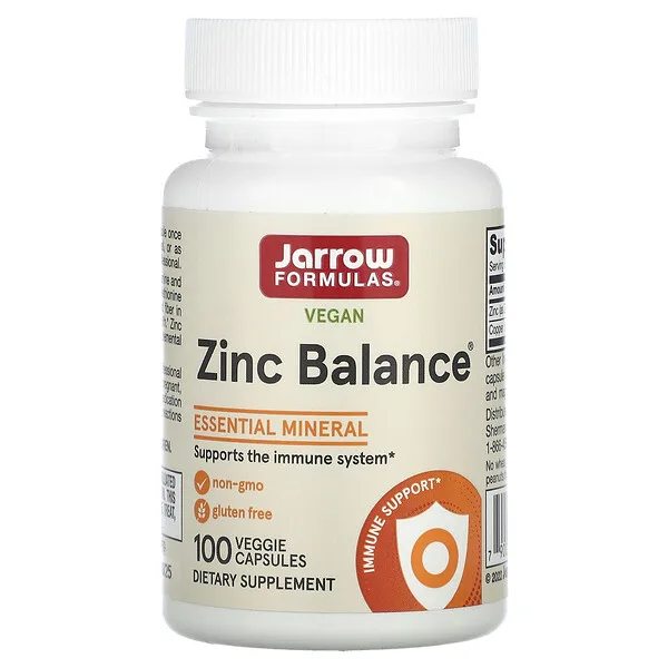 Jarrow Formulas Vegan Zinc Balance, 100 Veggie Capsules