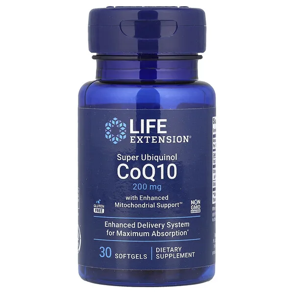 Life Extension Super Ubiquinol CoQ10 with Enhanced Mitochondrial Support, 200 mg, 30 Softgels