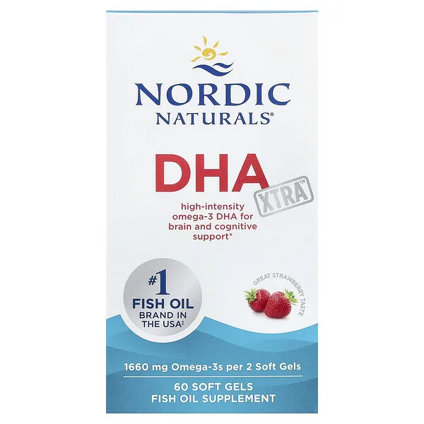 Nordic Naturals DHA Xtra™, Strawberry, 60 Soft Gels