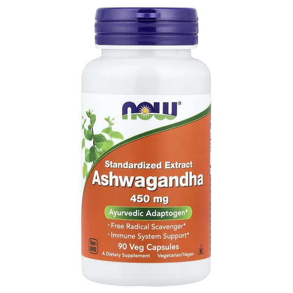 NOW Foods Ashwagandha, Standardized Extract, 450 mg, 90 Veg Capsules