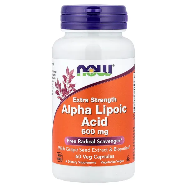 NOW Foods Alpha Lipoic Acid, 60 Veg Capsules