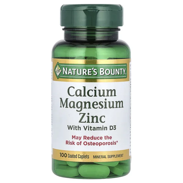 Nature's Bounty Calcium Magnesium Zinc with Vitamin D3, 100 Coated Caplets