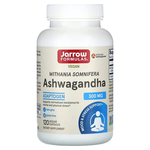 Jarrow Formulas Ashwagandha, 300 mg, 120 Veggie Capsules