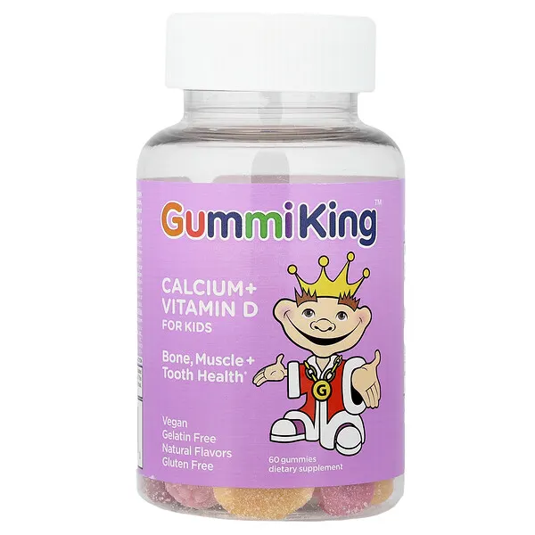 GummiKing Calcium + Vitamin D Gummies For Kids, 60 Gummies