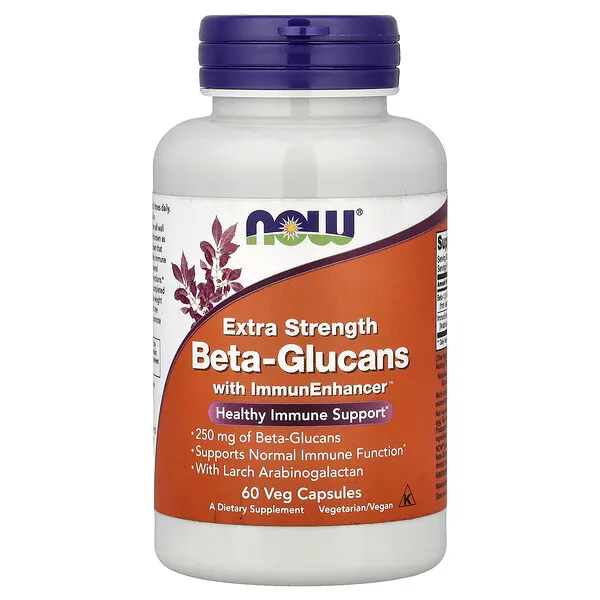 NOW Foods Beta-Glucans With ImmunEnhancer™, 60 Veg Capsules