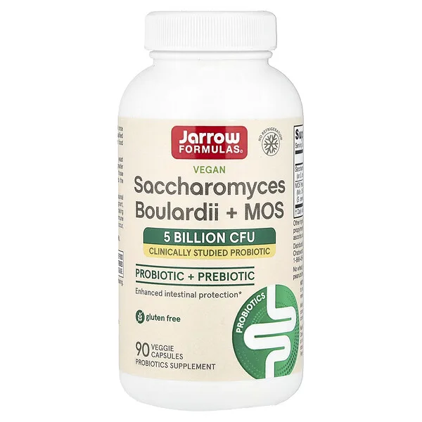 Jarrow Formulas Vegan Saccharomyces Boulardii + MOS, 90 Veggie Capsules