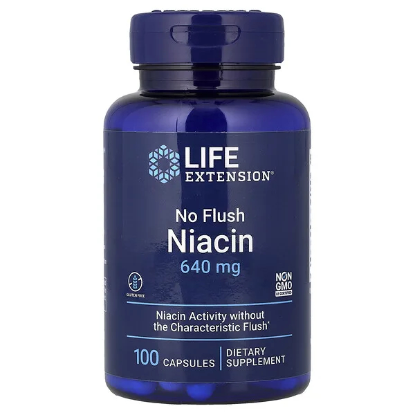 Life Extension No Flush Niacin, 640 mg, 100 Capsules