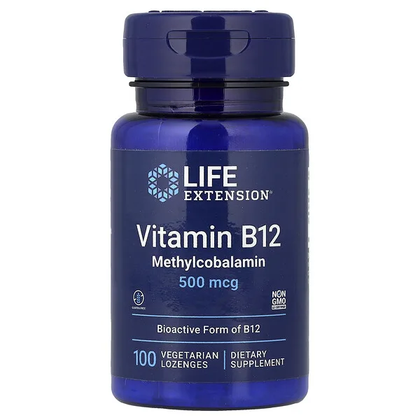 Life Extension Vitamin B12, Methylcobalamin, 500 mcg, 100 Vegetarian Lozenges