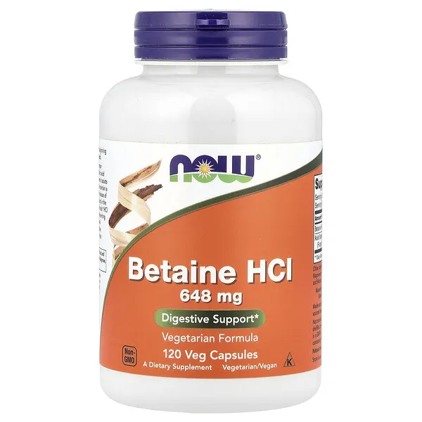 NOW Foods Betaine HCl, 120 Veg Capsules