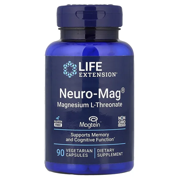 Life Extension Neuro-Mag®, Magnesium L-Threonate, 90 Vegetarian Capsules (48 mg per Capsule)