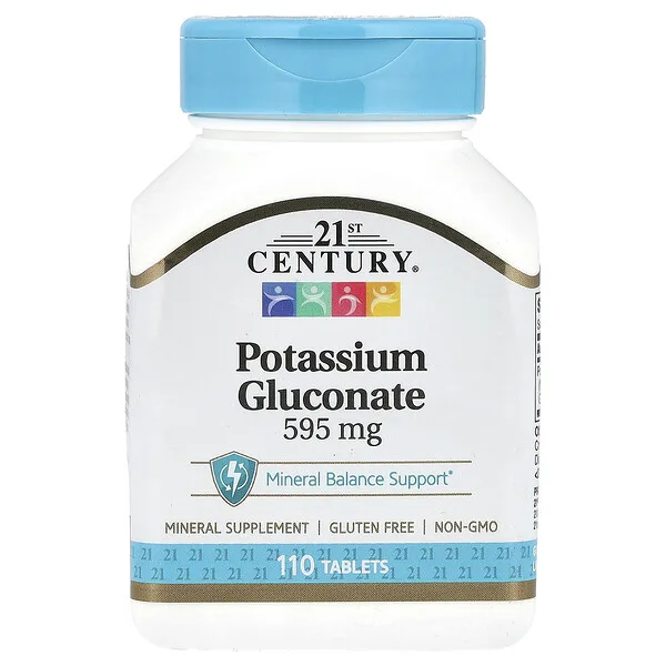 21st Century Potassium Gluconate, 595 mg, 110 Tablets