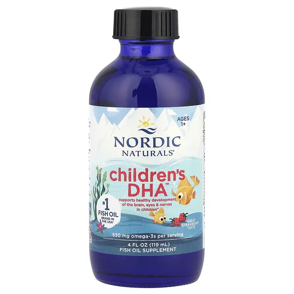 Nordic Naturals Children's DHA™, Ages 1+, Strawberry, 4 fl oz (119 ml)