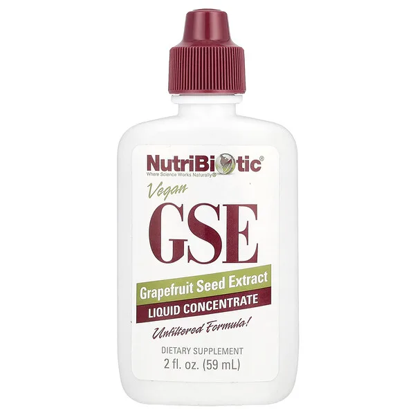 NutriBiotic Vegan GSE Grapefruit Seed Extract, Liquid Concentrate, 100 mg, 2 fl oz (59 ml)