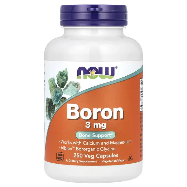 NOW Foods Boron, 3 mg, 250 Veg Capsules