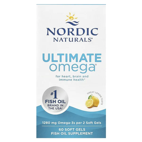 Nordic Naturals Ultimate Omega, Lemon, 60 Soft Gels (640 mg per Soft Gel)