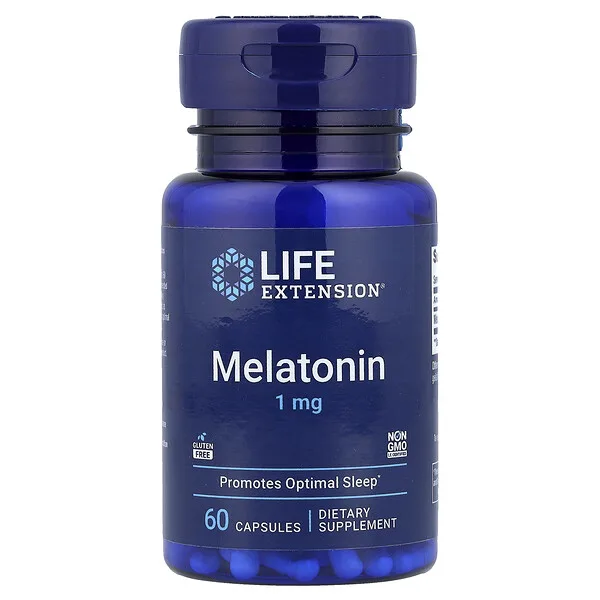 Life Extension Melatonin, 1 mg, 60 Capsules