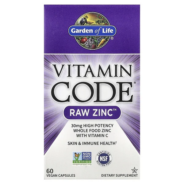 Garden of Life Vitamin Code®, RAW Zinc™ with Vitamin C, 60 Vegan Capsules