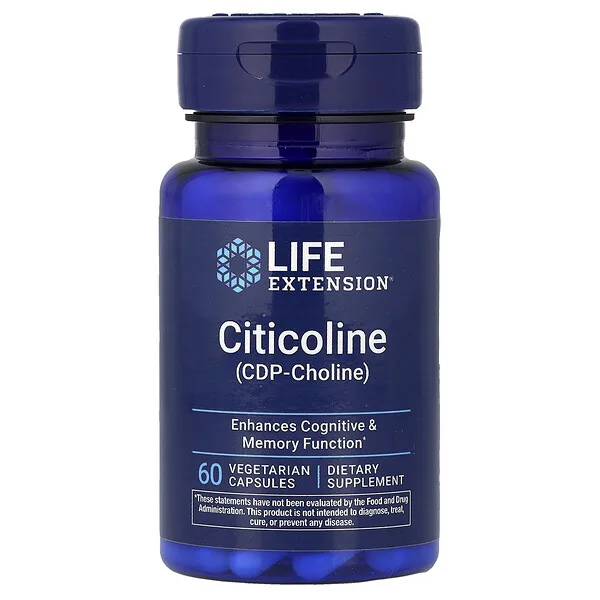 Life Extension Citicoline (CDP-Choline), 60 Vegetarian Capsules (250 mg per Capsule)