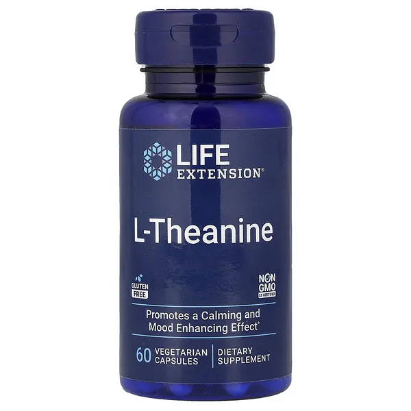 Life Extension L-Theanine, 60 Vegetarian Capsules (100 mg per Capsule)
