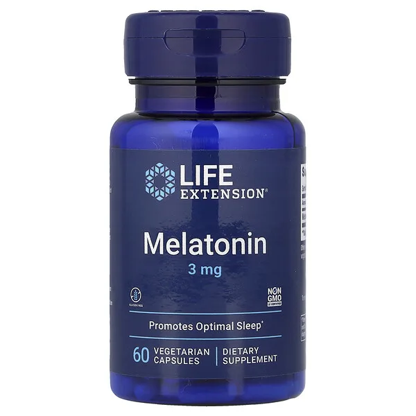 Life Extension Melatonin, 3 mg, 60 Vegetarian Capsules
