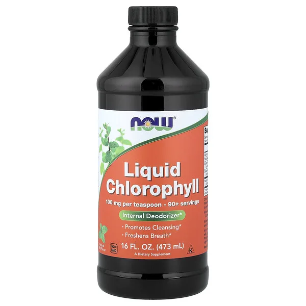 NOW Foods Liquid Chlorophyll, Mint , 16 fl oz (473 ml)