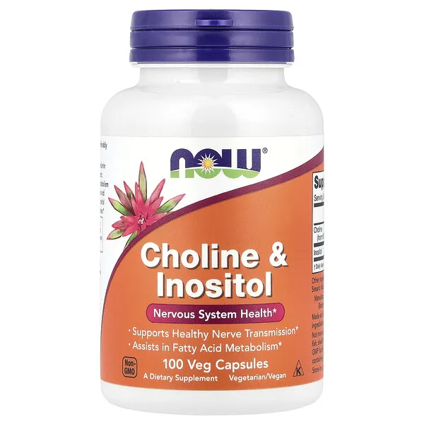 NOW Foods Choline & Inositol, 100 Veg Capsules