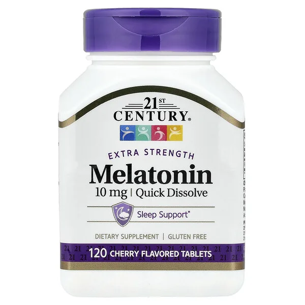 21st Century Melatonin, Quick Dissolve, Cherry, 10 mg, 120 Tablets