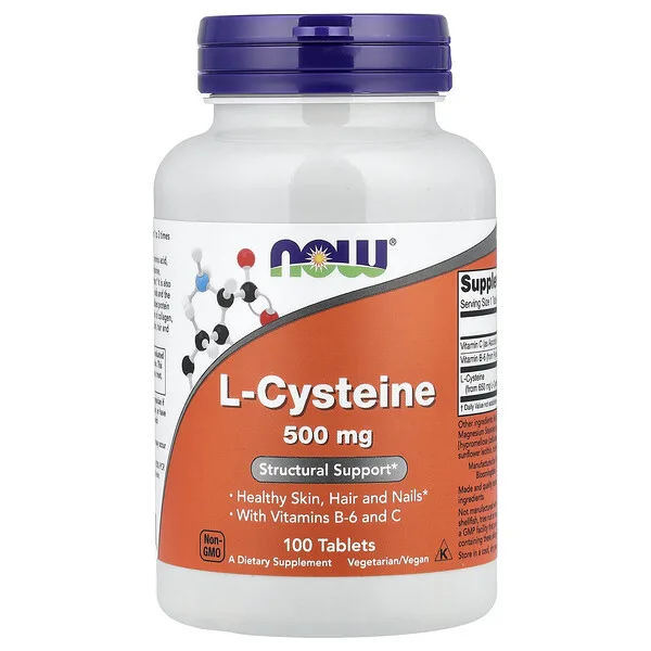 NOW Foods L-Cysteine, 500 mg, 100 Tablets