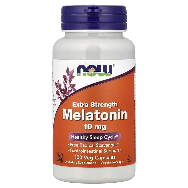 NOW Foods Melatonin, 10 mg, 100 Veg Capsules