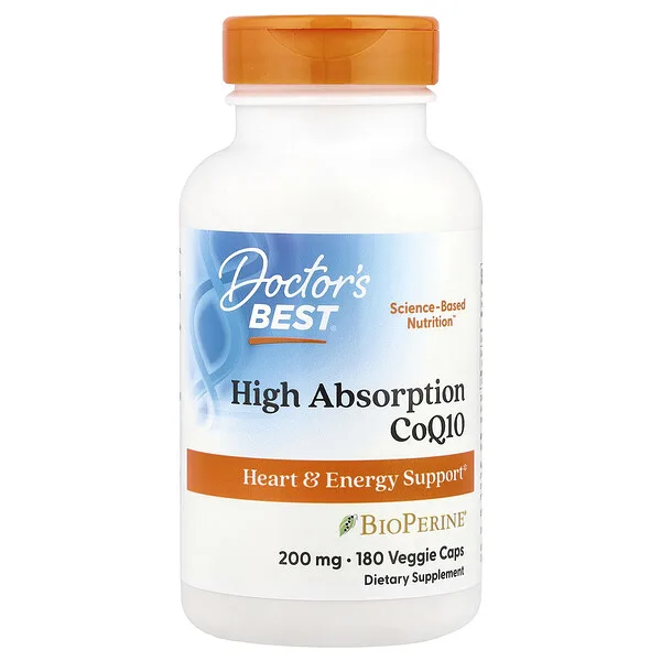 Doctor's Best High Absorption CoQ10 , 200 mg, 180 Veggie Caps