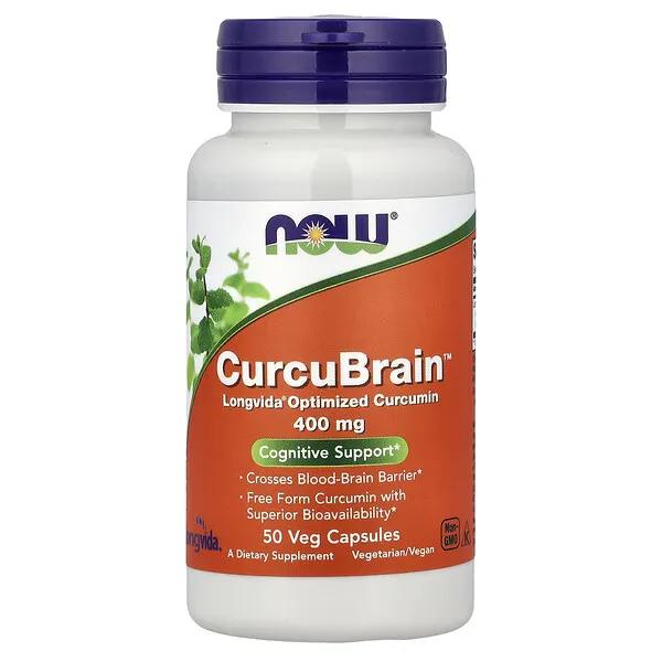 NOW Foods CurcuBrain™, 400 mg, 50 Veg Capsules