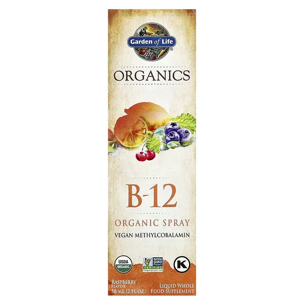 Garden of Life Organics, B-12 Organic Spray, Raspberry, 2 fl oz (58 ml)