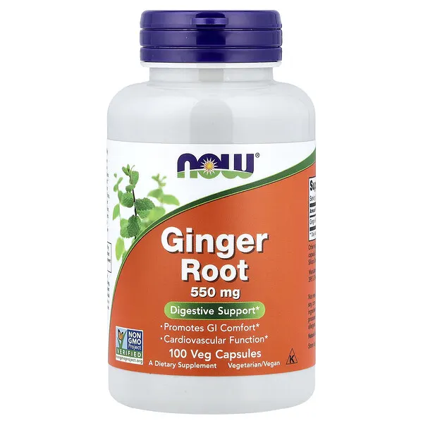 NOW Foods Ginger Root, 550 mg, 100 Veg Capsules