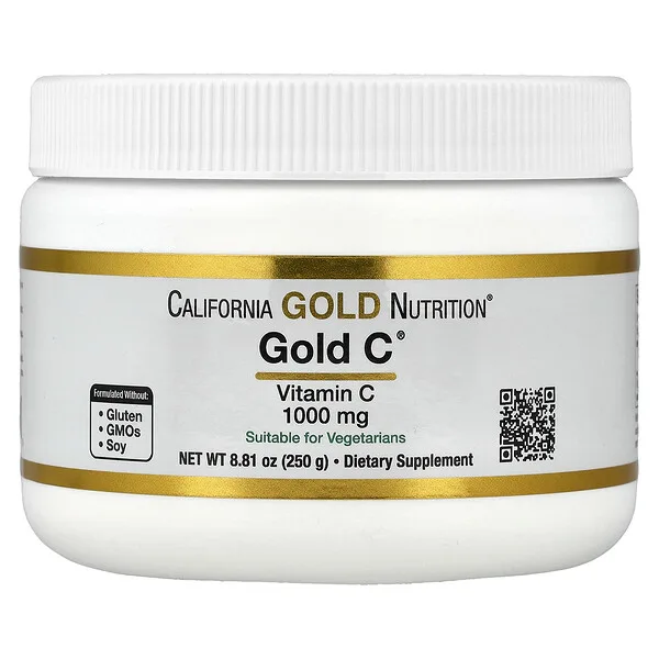 California Gold Nutrition Gold C® Powder, USP Grade Vitamin C, 1,000 mg, 8.81 oz (250 g)