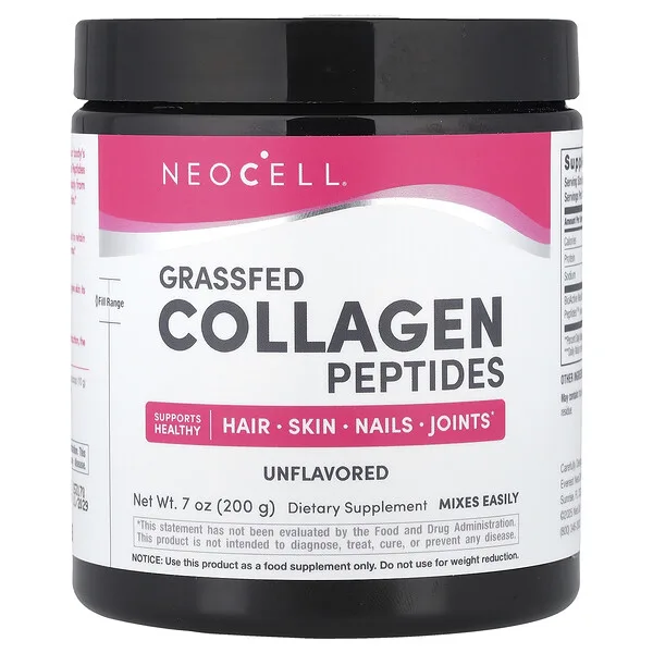 NeoCell Grassfed Collagen Peptides, Unflavored, 7 oz (200 g)