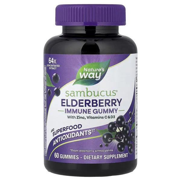 Nature's Way Sambucus®, Immune Gummy, Elderberry, 60 Gummies