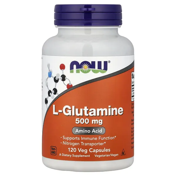 NOW Foods L-Glutamine, 500 mg, 120 Veg Capsules