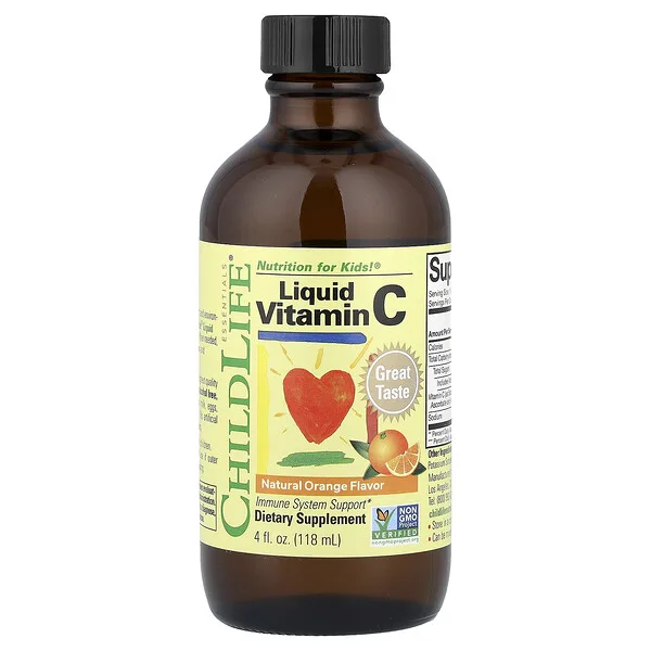 ChildLife Essentials Liquid Vitamin C, Natural Orange, 4 fl oz (118 ml)