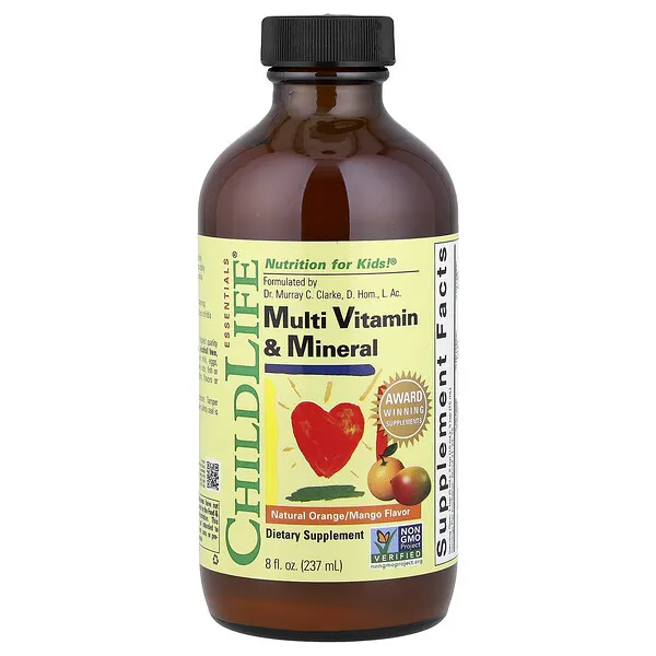ChildLife Essentials Multi Vitamin & Mineral, Natural Orange/Mango, 8 fl oz (237 ml)