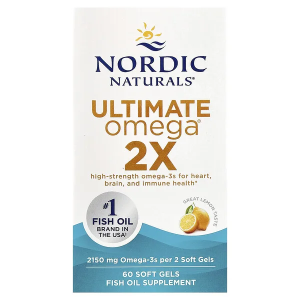 Nordic Naturals Ultimate Omega® 2X, Lemon, 60 Softgels (1,075 mg per Softgel)