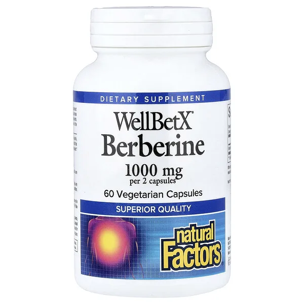 Natural Factors WellBetX® Berberine, 60 Vegetarian Capsules (500 mg per Capsule)