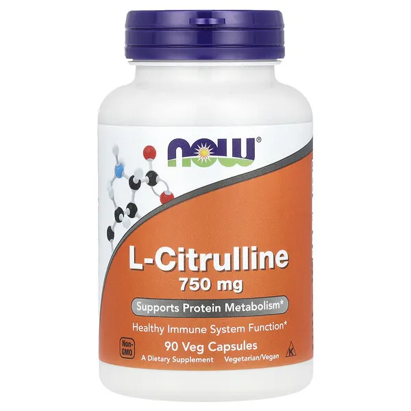 NOW Foods L-Citrulline, 750 mg, 90 Veg Capsules