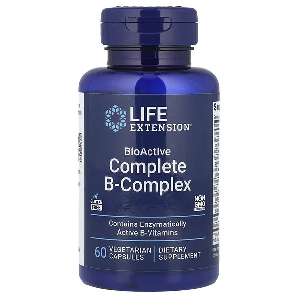 Life Extension BioActive Complete B-Complex, 60 Vegetarian Capsules