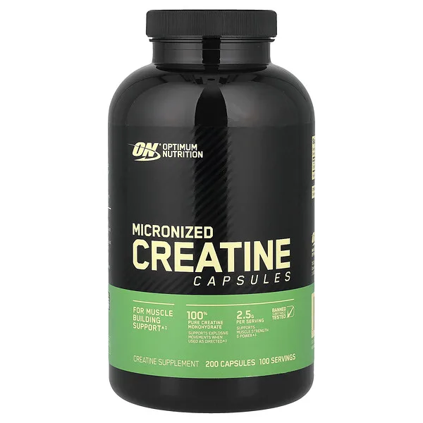 Optimum Nutrition Micronized Creatine Capsules, 200 Capsules (1.25 g per Capsule )